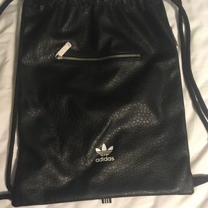 Vintage Adidas Leather Drawstring Bag